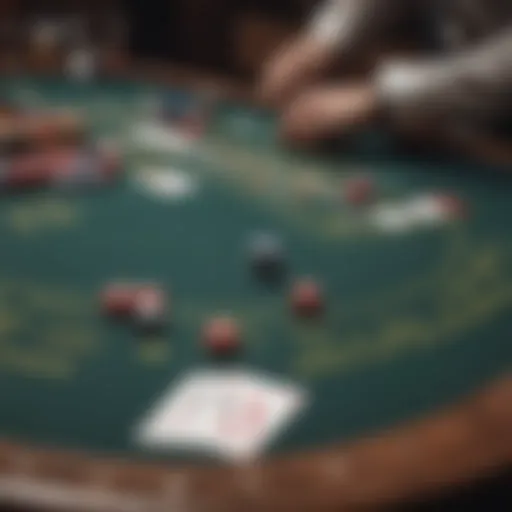 An elegant blackjack table setup