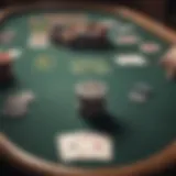 A digital poker table featuring Texas Hold'em gameplay