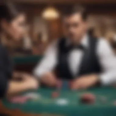 Player interacting with live dealer during gameplay