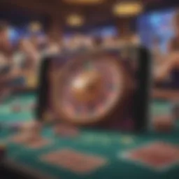 A vibrant depiction of mobile casino gaming on a smartphone