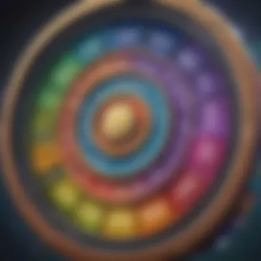 Detailed close-up of thematic elements within the Rainbow Reels slot game