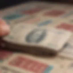 Digital representation of Powerball tickets on a smartphone screen