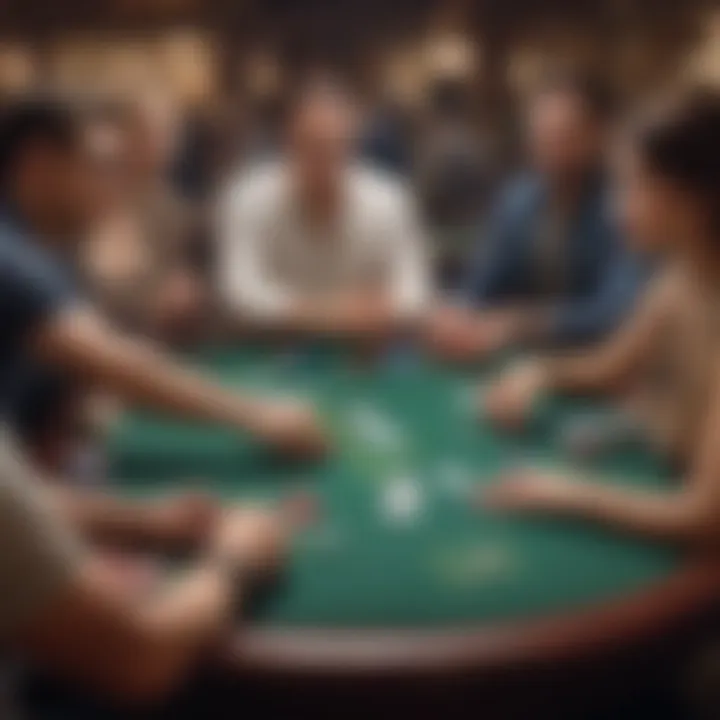 Players engaged in a high-stakes poker tournament