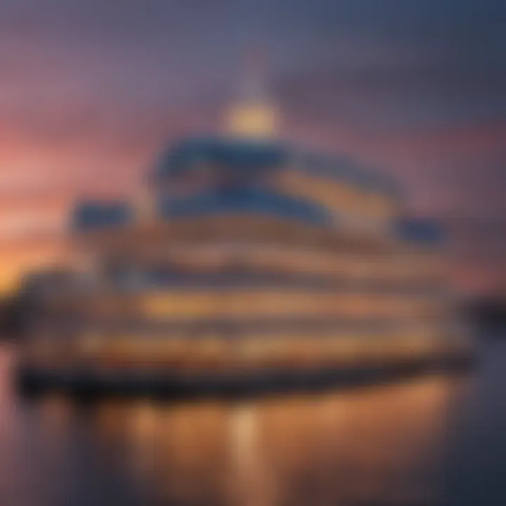 A panoramic view of the Showboat Casino showcasing its unique architecture and coastal setting