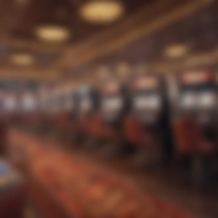 An engaging gaming floor filled with various table games and slot machines at Showboat Casino