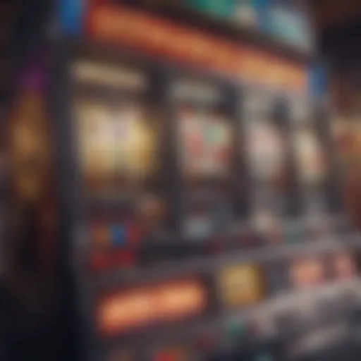 A glimpse of a modern slot machine adorned with vibrant graphics and lights.