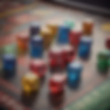Colorful Game Pieces Close-up of colorful game pieces used in the Mexico game.